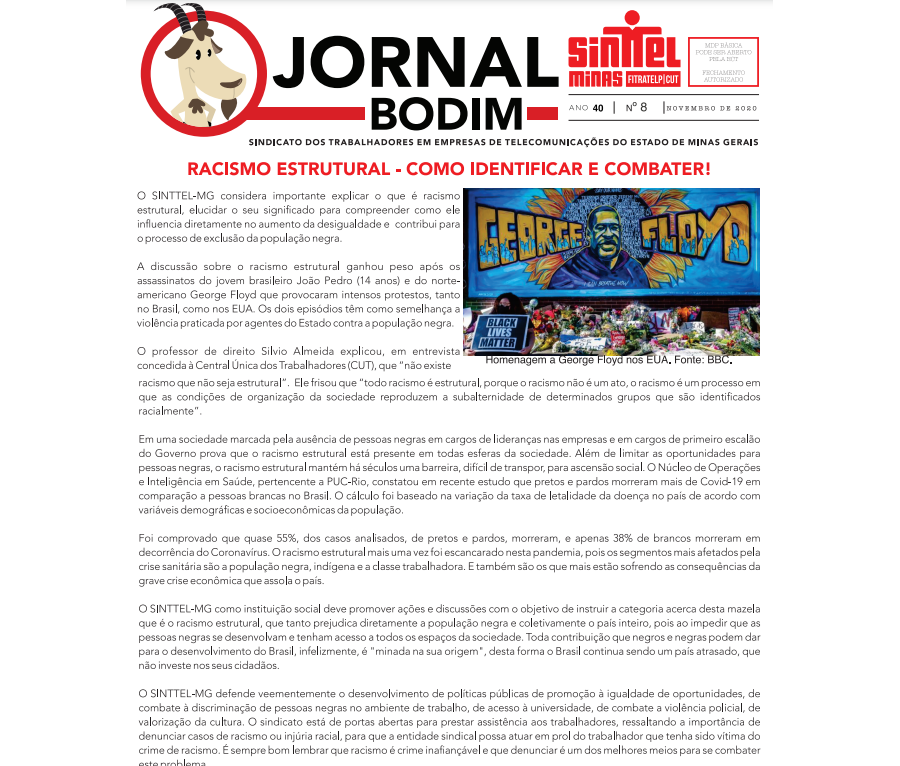 JORNAL NOVEMBRO - RACISMO ESTRUTURAL, COMO IDENTIFICAR E COMBATER