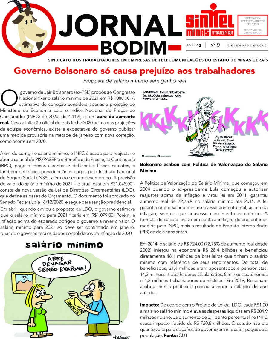 JORNAL DEZEMBRO - SALÁRIO MÍNIMO